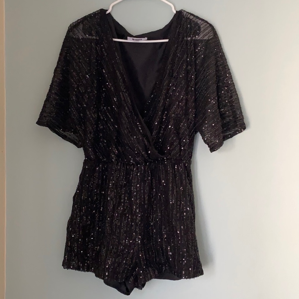 BBDakota black sequenced short jumpsuit